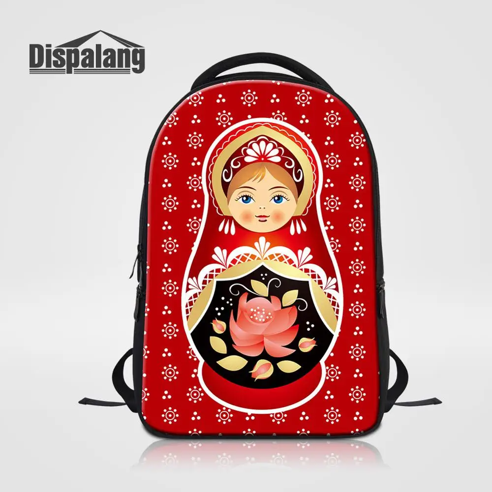 

Russian Mascot Custom Backpack For Laptop Matryoshka Doll Print Women's Computer Bookbag Girls Custom Logo School Bags