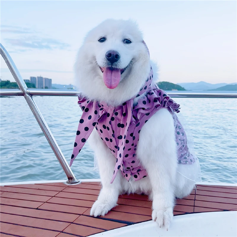 Pets Products Fashion Clothes Giant Samoyed Retriever Poodle Dress Summer