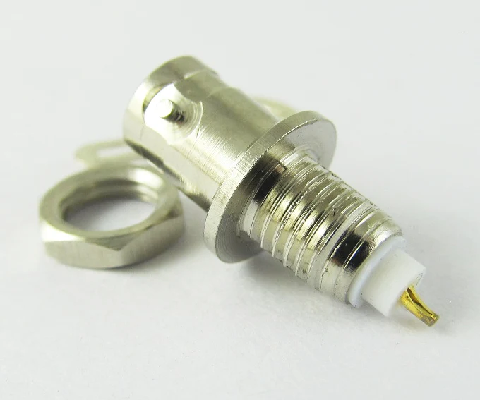 1pc Brass Mini BNC Female Jack Panel Mount Connectors with Nut and Solder Cup