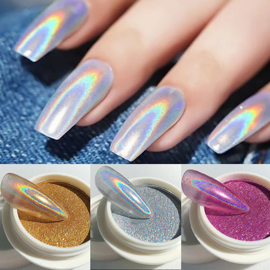 Mix Mirror Gradient Nail Rub Powder Sparkly Glitter Rose Gold Shade Nail Art Decoration Pigment DIY Manicure  Chrome NLSE01-08