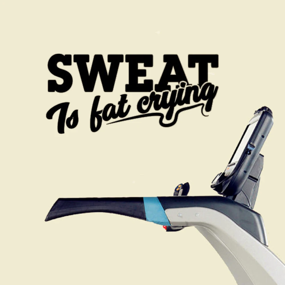 Sweat Is Fat Crying Wall Decal Fitness Wall Decal Workout Gym Wall Decal Fitness Wall Stickers