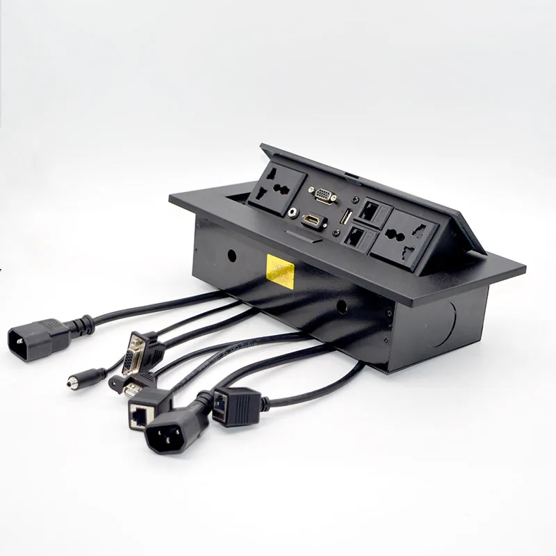 Novo k514 multimídia desktop jack com vga 3.5 áudio usb universal powerlplug caixa de conexão livre escritório conferência mesa soquete