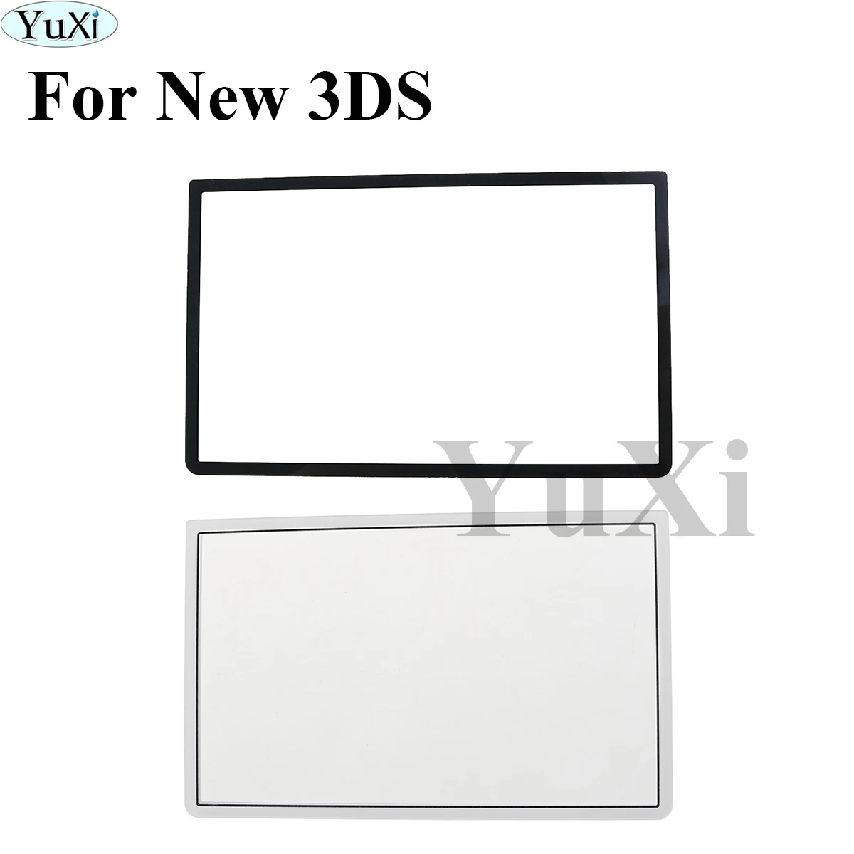 

YuXi 1pcs Black & White Top Screen Frame Lens Cover LCD Screen Protector Film For Nintend New 3DS Console