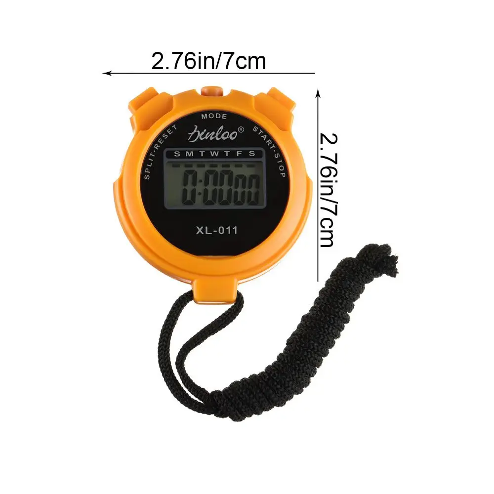 مقاوم للماء اللفة سبليت الجري اللياقة البدنية الرياضة ساعة توقيت الموقت ساعة توقيت مؤقت إلكتروني شاشة ديجيتال الذاكرة ساعة توقيت