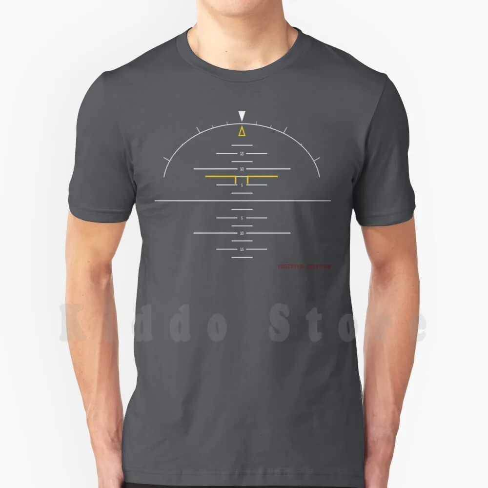 Artificial Horizon-Positive Attitude T Shirt Men Cotton Cotton S-6xl Aviation Ah Boeing Airbus Piper Cessna