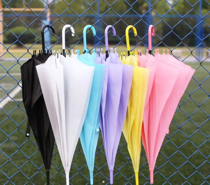 Wedding White Nylon Umbrella Parasol Waterproof Long handle Rainy Umbrellas Hot party wedding decoration favors SN971