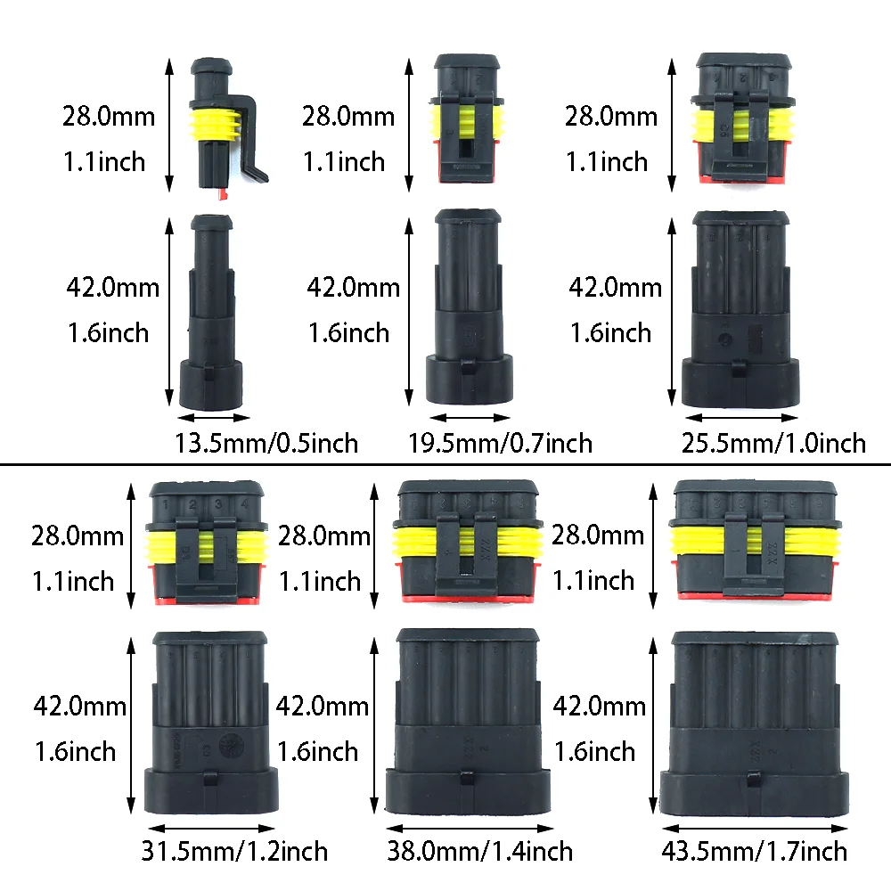 Kit de connecteurs étanches pour automobile, connecteur rapide de fil, câblage électrique de voiture, prise de joint automatique, 1 broche, 2