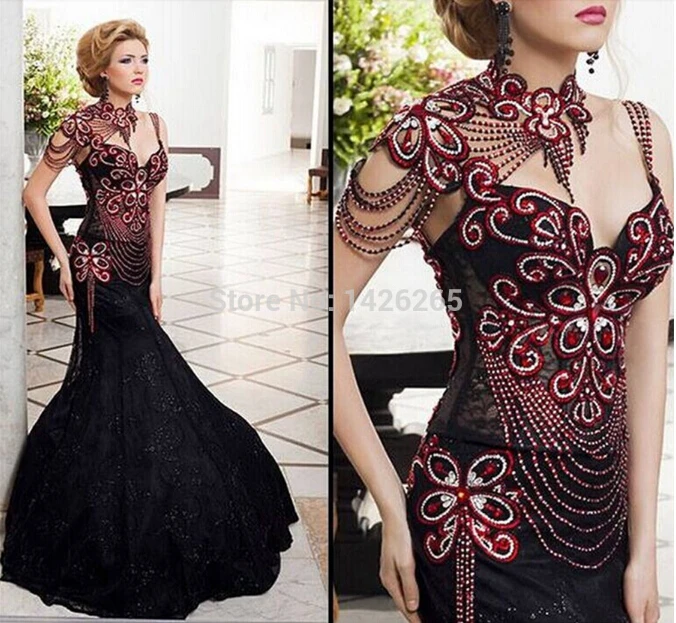 

drop shipping robe de soiree 2025 new fashion sexy crystal beading highneck vestido de renda lace party prom gown evening dress