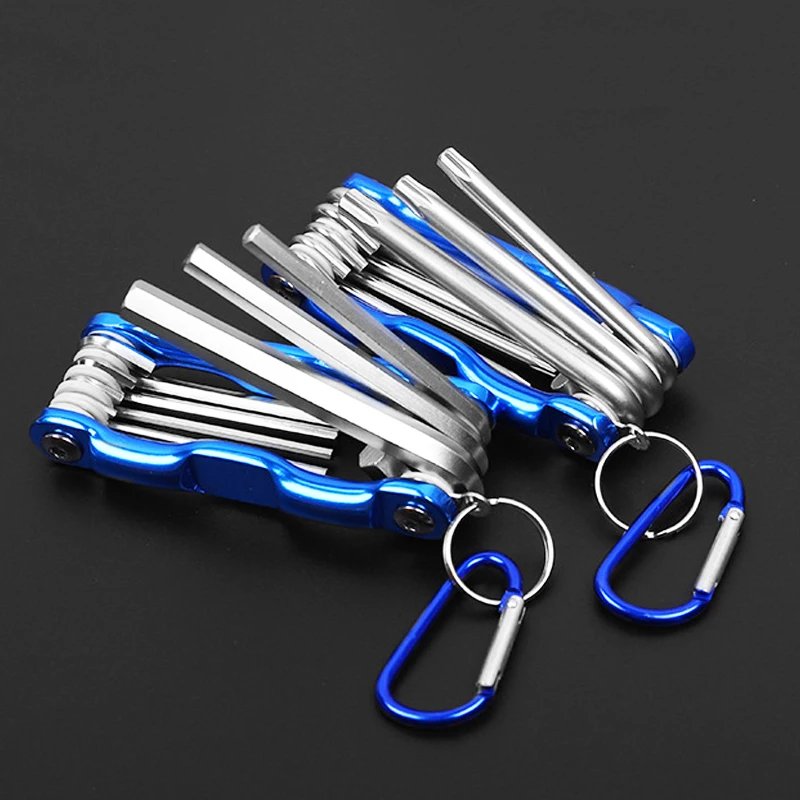 Folding Hex Wrench Metal Metric Allen Wrench Set Hexagonal Torx Allen Key Hex Screwdriver Wrenches Hand Tool Llave Hexagon