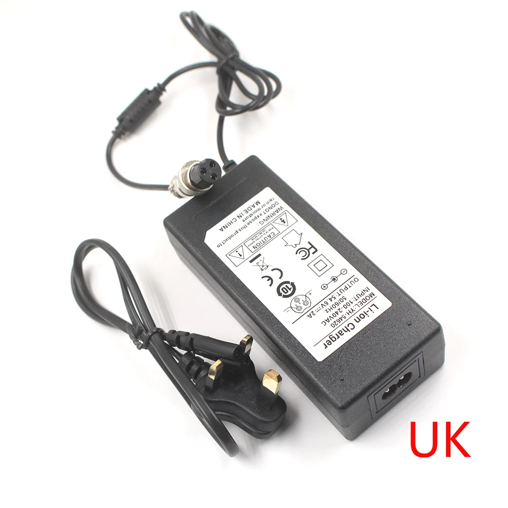 54.6V 2A Li ion Battery charger for 48V  13S li-ion Battery  DC Socket/connector  charger GX16 3P