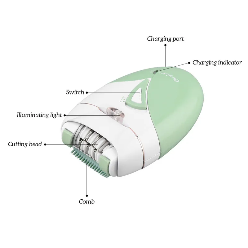 CkeyiN Epilator Wanita Elektrik Epilator Wanita Dapat Diisi Ulang untuk Penghilang Bulu Wajah Pemangkas Rambut Bikini Obat Penghilang Rambut Kaki