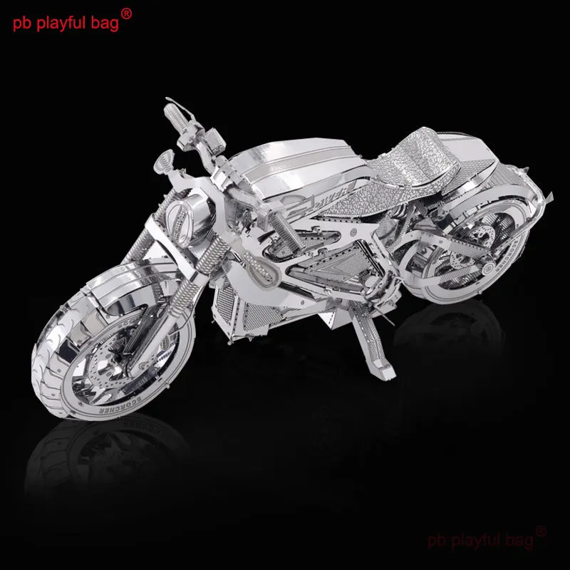 PB Playful Bag Metal Puzzle Manual assembly Motorcycle model DIY 3D Children's educational toys Creative holiday gifts UG155