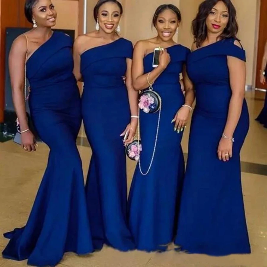 

Bridesmaid Dresses 2021 One Shoulder Chiffon Gray Wedding Guest Dress A-line Pleated Floor Length Wedding Party Dress