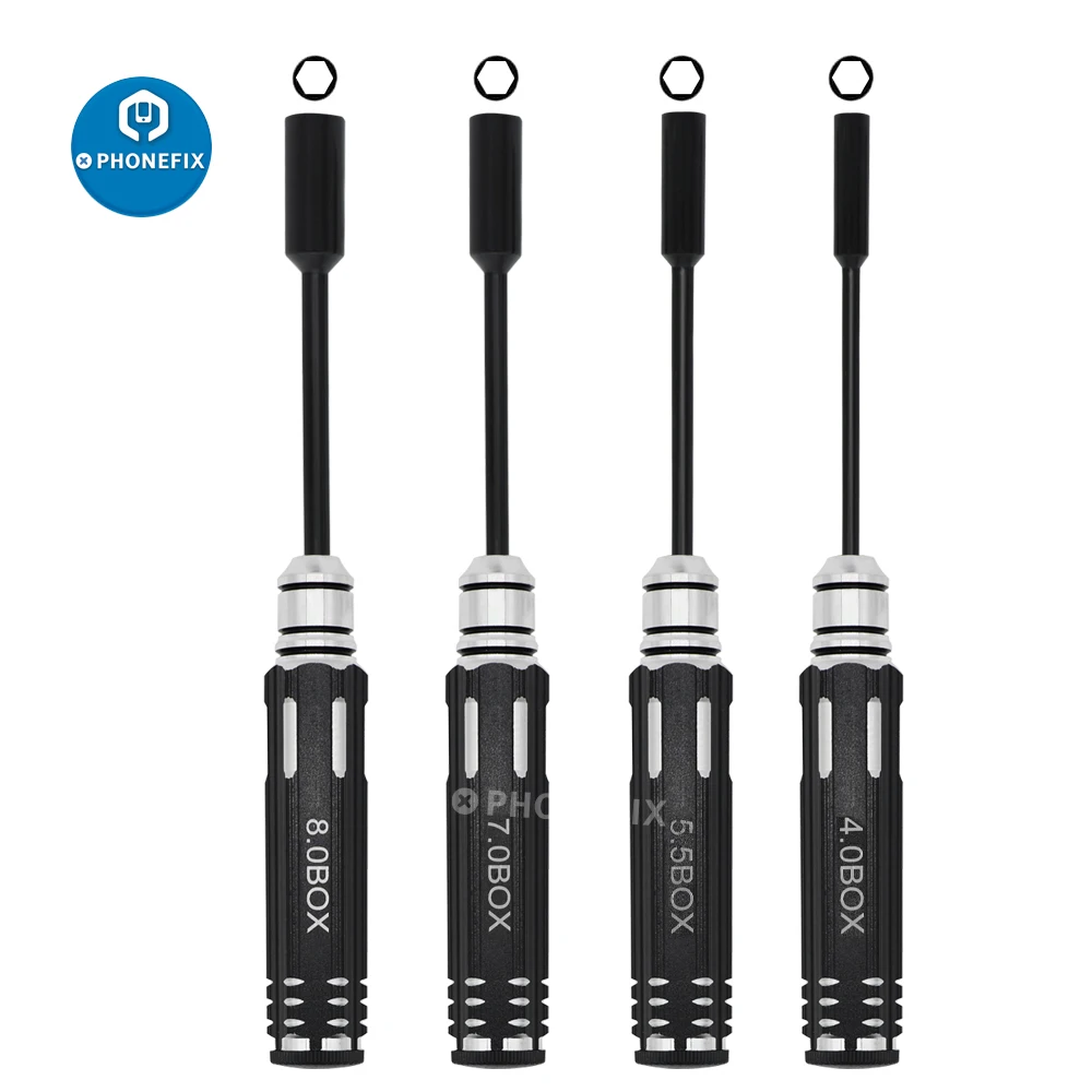 4 Độ Chính Xác Lục Giác Ổ Cắm Tua Vít 4.0/5.5/7.0/8.0Mm Đầu Lục Giác Dụng Cụ Cầm Tay Cho RC máy Bay Trực Thăng Đa Trục FPV Máy Bay Không Người Lái