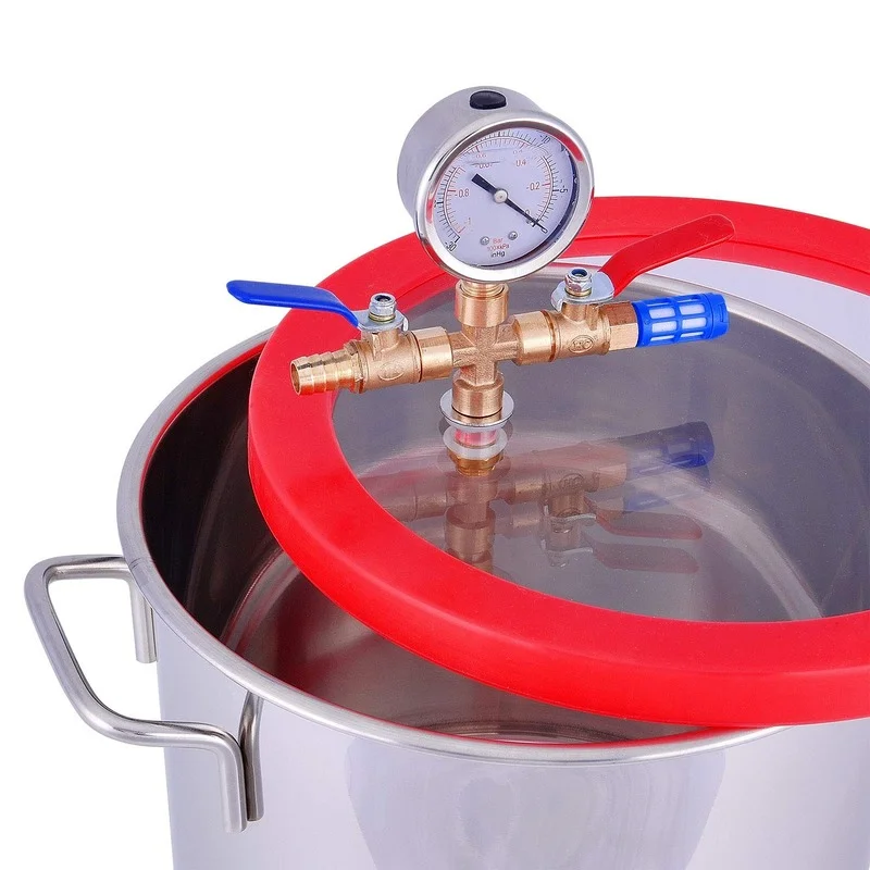 Stainless Steel 2 -6Gallon  Silica Gel Defoaming Deaeration Vacuum Barrel  Vacuum Chamber Degassing