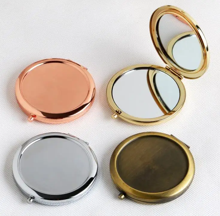 

Round Mirror Compact Blank Plain Rose Gold Color For DIY Magnifying Gift Mirror 100pcs/lot Free Shipping SN381