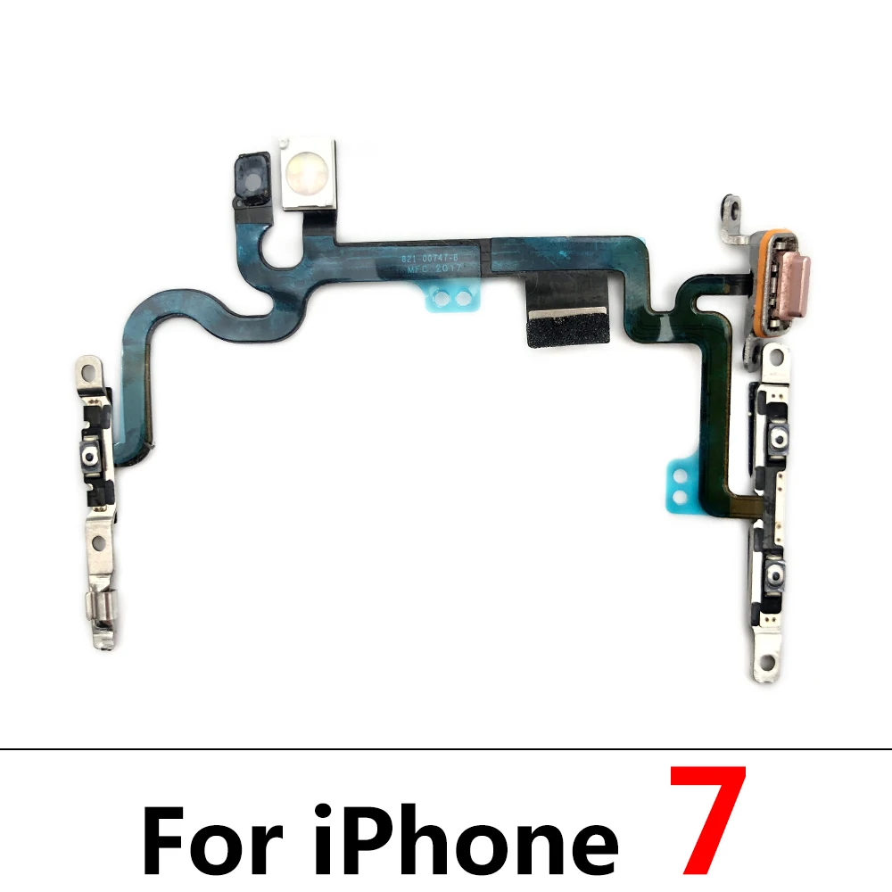 New Power Flex Cable For IPhone 7 8 Plus X XR XS Max Mute & Volume Switch On Off Button Key Replacement Parts