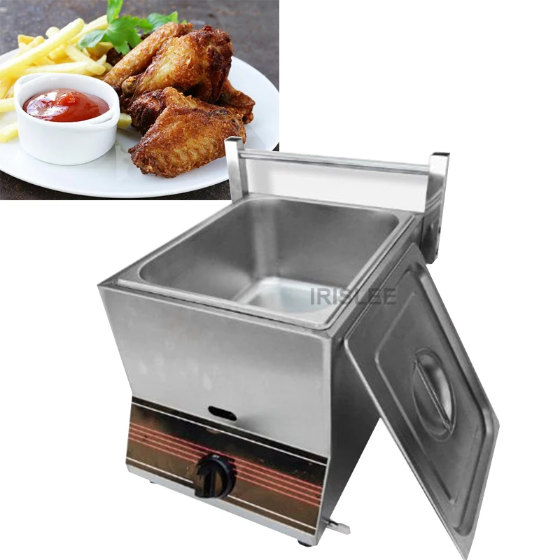 

Commercial Counter Top Stainless Steel Large Capacity Chicken French Chips Lpg Gas Deep Fryer Machine With Baskets