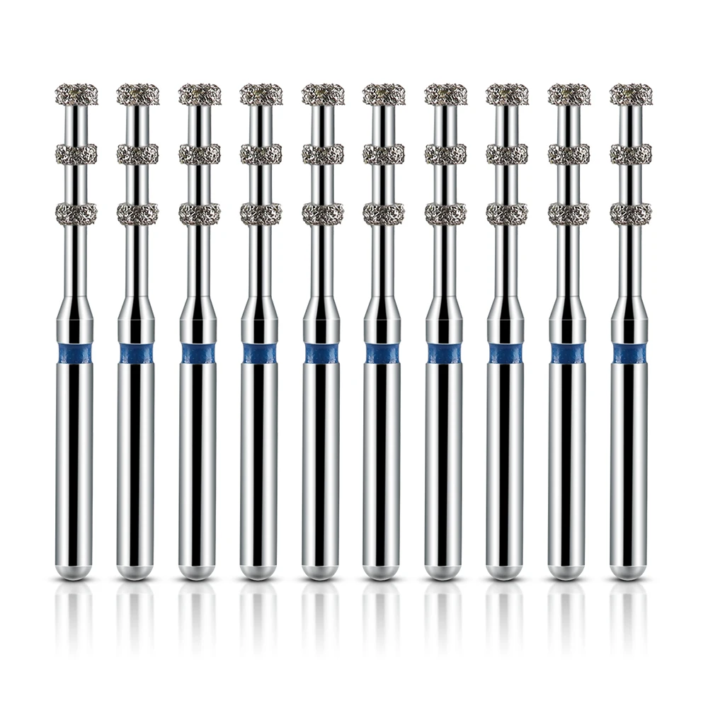 AZDENT Dental FG Diamond Burs VP-21 Preparation Depth Marking Medium Grit 1.6mm Max.300000rpm/Min For High Speed Handpiece