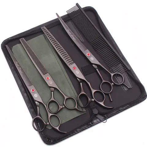 Scissors for Dogs 8 inch Purple Dragon Japan 440C Pet Grooming Scissors Chunker Shears Dog Thinning Shears Curved Add Case Z3015