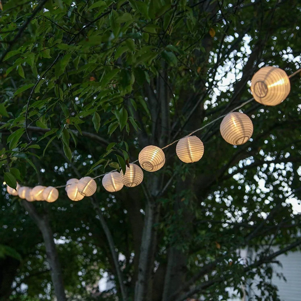 Imagem -02 - Led Luzes da Corda Lanterna ao ar Livre ue 220v String Fada Luz 3m 6m Rua Guirlanda para Casamento Lanterna Festa de Natal Decoração do Jardim