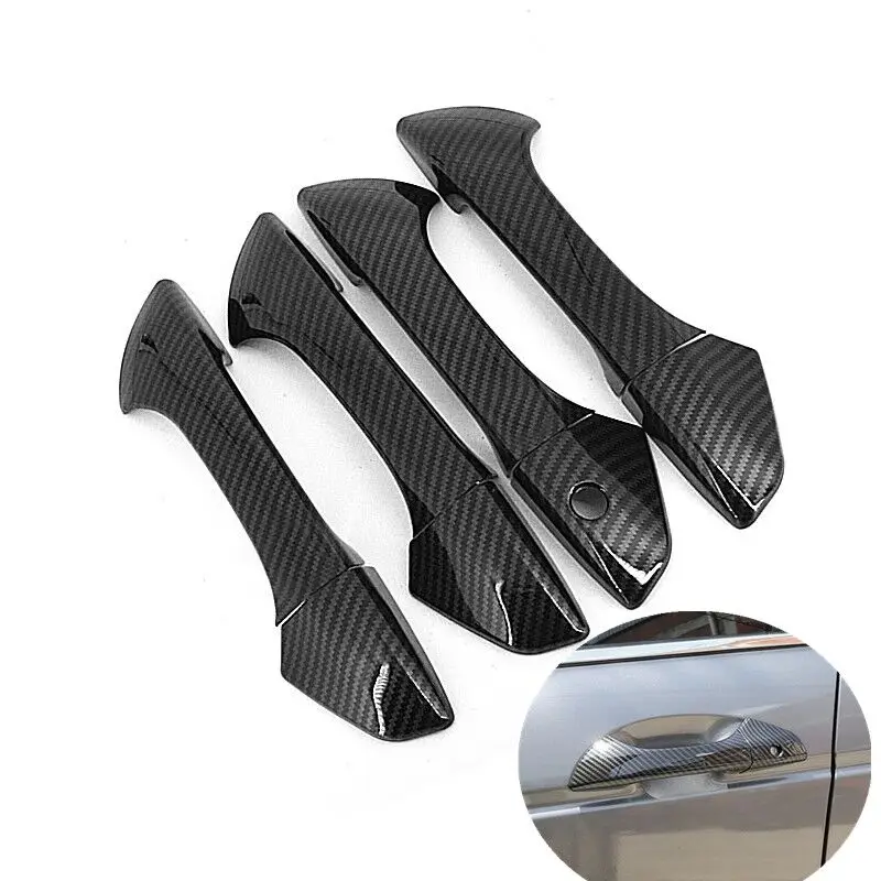 For Honda Accord 2008 2009 2010 2011 2012 2013 Carbon Fiber Chrome Car Side Door Handle Cover Sticker Styling Accessories