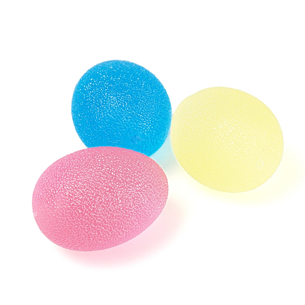 3 PCS Finger Grip Strengthening Therapy Stress Balls,3 Colors Resistance Squeeze Eggs,Home Exercise Kits Hand Exercise Balls