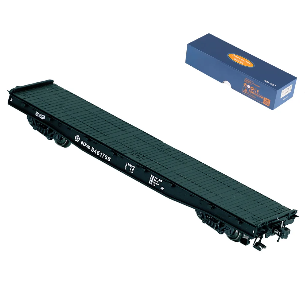 HO Scale 40FT Train Flat Shipping Container Carriage Car  For Railway Transporter Model  Freight Seabox