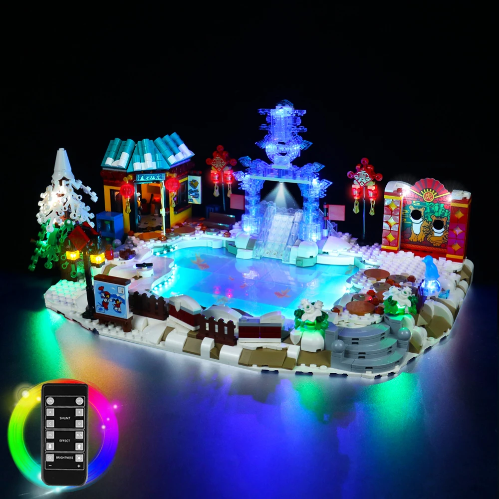 Vonado LED Lighting Set for 80109 Lunar New Year Ice Festival Collectible Bricks Toy Light Kit, Not Included the Building Model