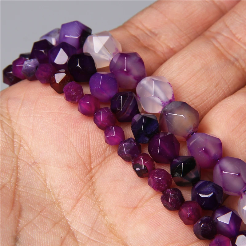 6 8 10 MM agate naturali sfaccettate Jaspers pietra distanziatori sciolti perline per gioielli che fanno collana braccialetto Charms fai da te