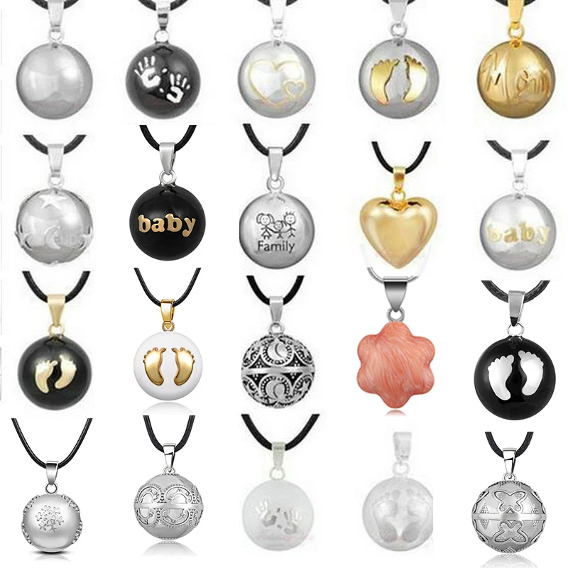 Sound Pendant Necklace Pregnancy Chime Ball Harmony Bola Pendant Necklace Wishing Ball Pregnant Women Gift Baby Angel Caller