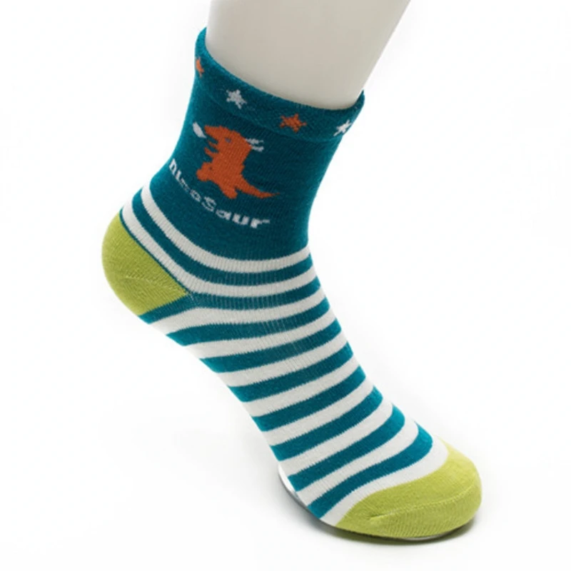 Chaussettes en coton pour enfants, motif de dinosaure de dessin animé mignon, chaussettes pour garçons et filles, printemps et automne, 2 à 12 ans,