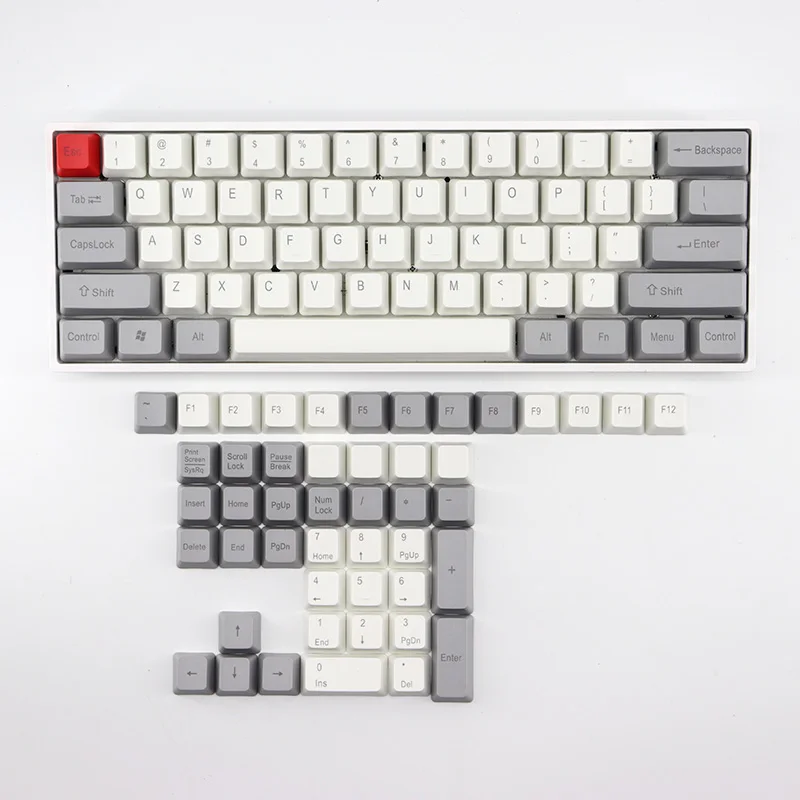 Zealer PBT Keycaps Profilo OEM Tastiera meccanica stampata superiore/laterale/blanchi 108 tasti compatibili con MX GK61/87