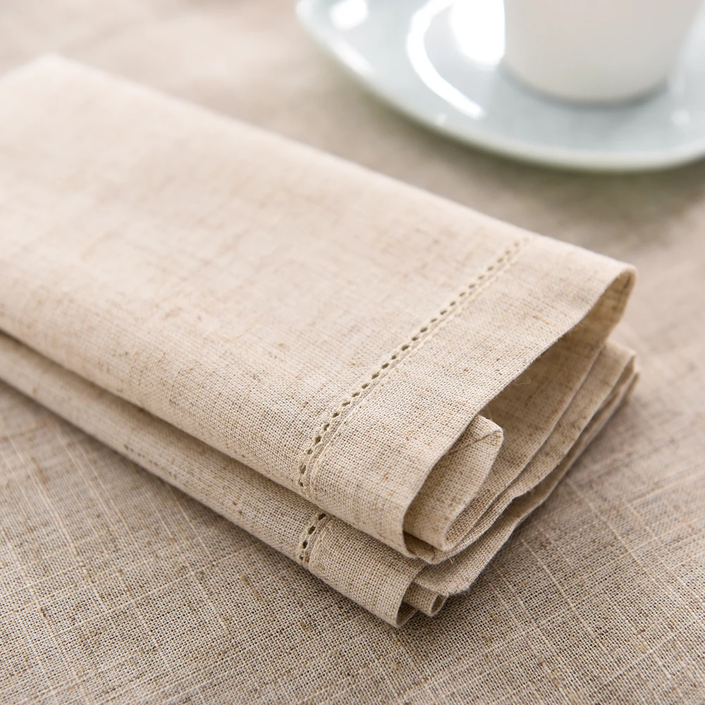 12pcs Linen Party Table Cloth Dinner Napkin Restaurant Home Napkins Wedding Linen Fabric Napkins 4 Size