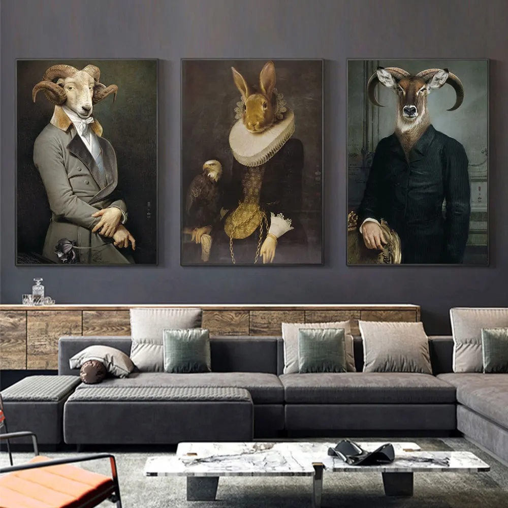 Earl of the Goat Creative Animal HD Poster Canvas Prints Painting Wall Art  Picture Nordic Retro for Living Room Home Decor gift