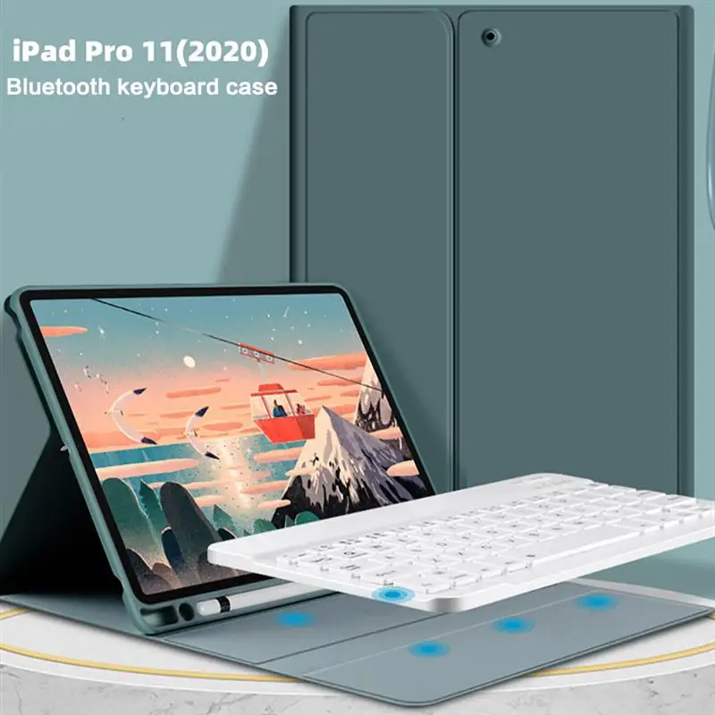 Detachable Bluetooth Keyboard Case with Pencil Holder for Apple IPad Pro 11 Inch 2020 2018 Tablet Keyboard PU Leather Cover