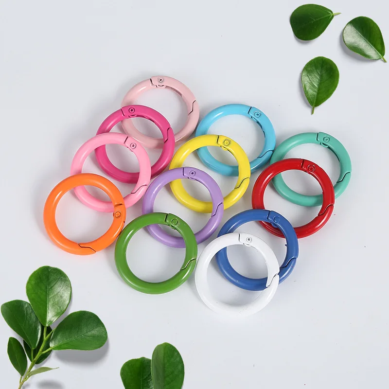 CHONGAI 24cm 10PCS Paint color zinc alloy spring buckle buckle DIY round opening spring ring hardware hook buckle accessories