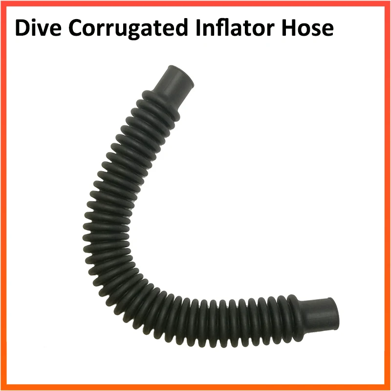 Diving Corrugated Inflator Hose Replacement Dive Power Inflator BCD Pipe Replacement 35CM Scuba