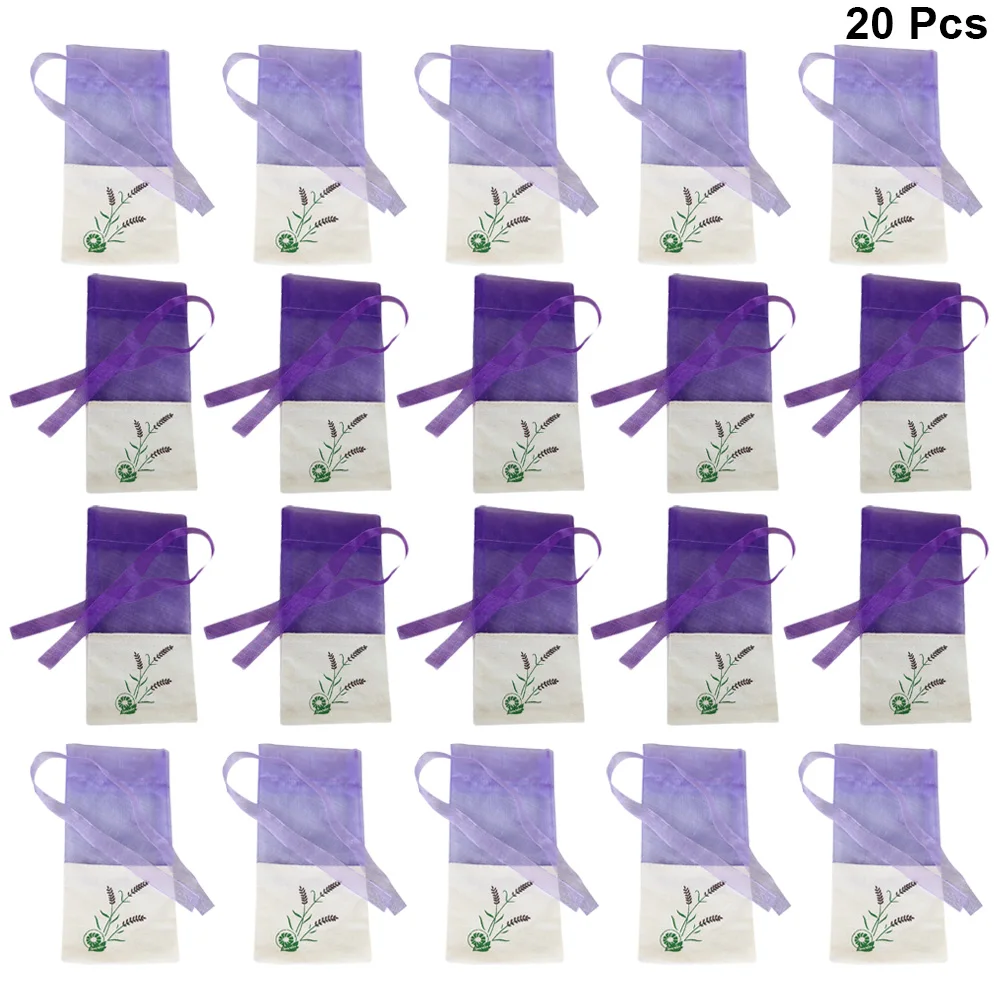 

20PCS Lavender Empty Lavender Pattern Lavender Sachet Bag To Fill Sachet Empty Organza Cotton Cloth Flower Lavender Scent