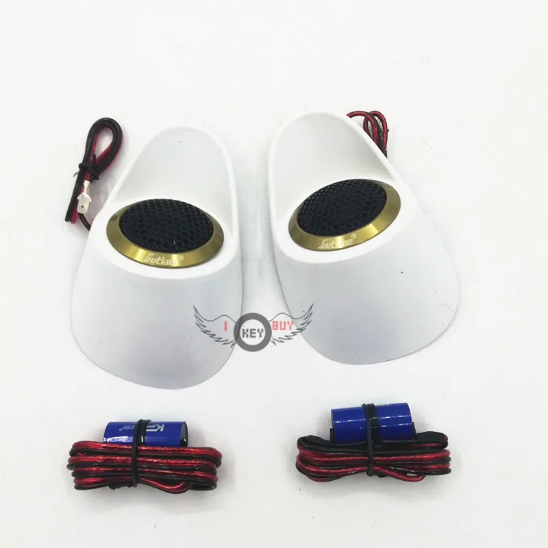 

2022 New! 1Set Car Audio Interior Modify A Pillar Tweeter Speaker Gasket with 2pcs 2.5 Inch Tweeters,Tweeter Base Plastic White