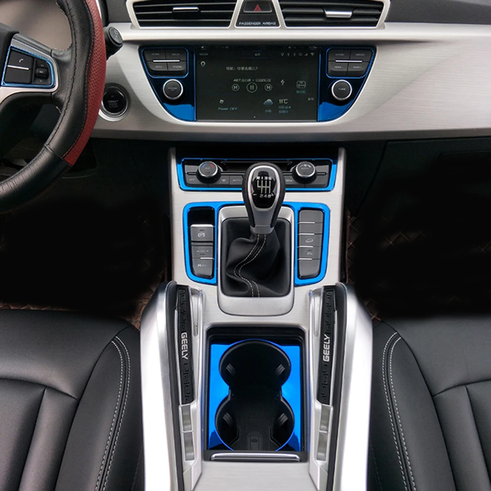 4pcs For Geely Atlas Emgrand NL-3 Proton X70 2016-2020 Car Middle control Air Conditioning CD Panel Gear Cover Water Cup Frame