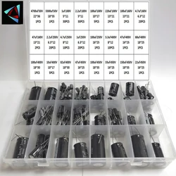 50V4700UF-450V22UF 168Pcs/Lot 1UF-4700UF 24Values Aluminum Electrolytic Capacitors 50-4700V Mix Assorted Kit And Storage Box