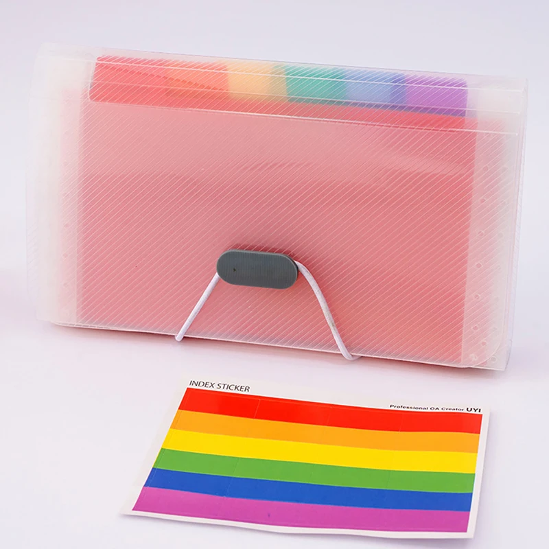 A6 Plastic Portable File Folder Extension Wallet Bill Receipt File Sorting Organizer Office Storage Bag Folders Filing Products