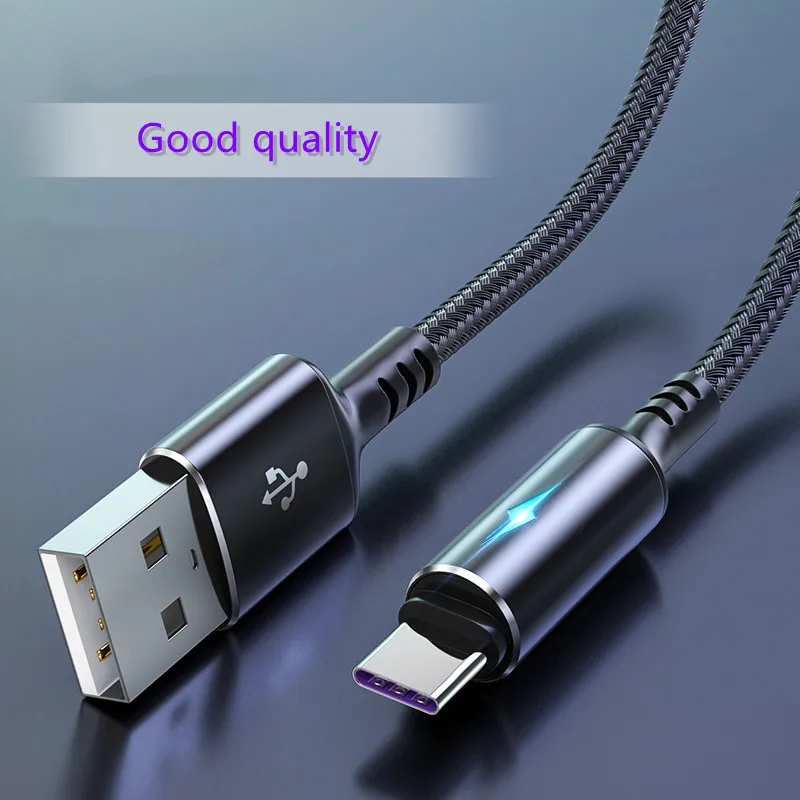 Led Usb C Kabel Snel Opladen TYPE-C Kabel 0.25M 1.2M 2M Voor Samsung A51 Huawei Xiaomi Cord voor Android Mobiele Telefoon Kabels