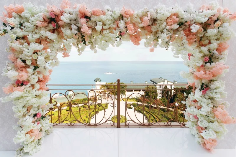 Rosa flor foto fundo do chuveiro de noiva fotografia pano de fundo seaside casamento palco decoração foto fundo para estúdio foto