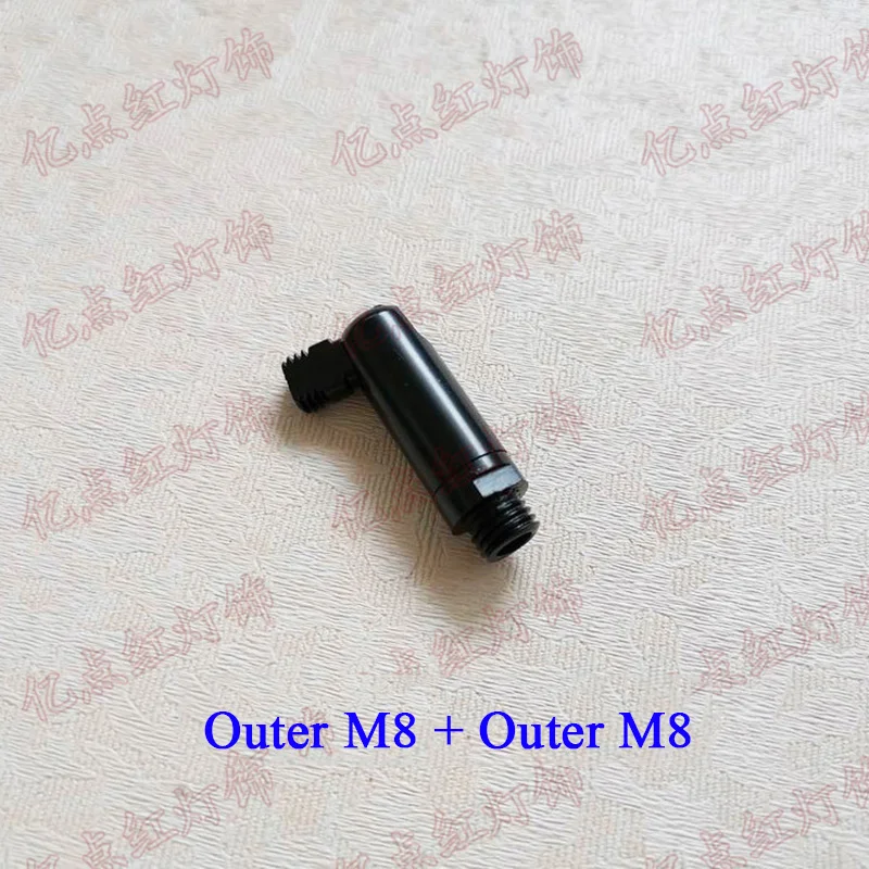 M10 LED Lamp Parts Black Universal Head Metal Rocker Steering Pipe with Bracket M8 M10 Tooth for DIY Spotlight M8 Flexible Tube