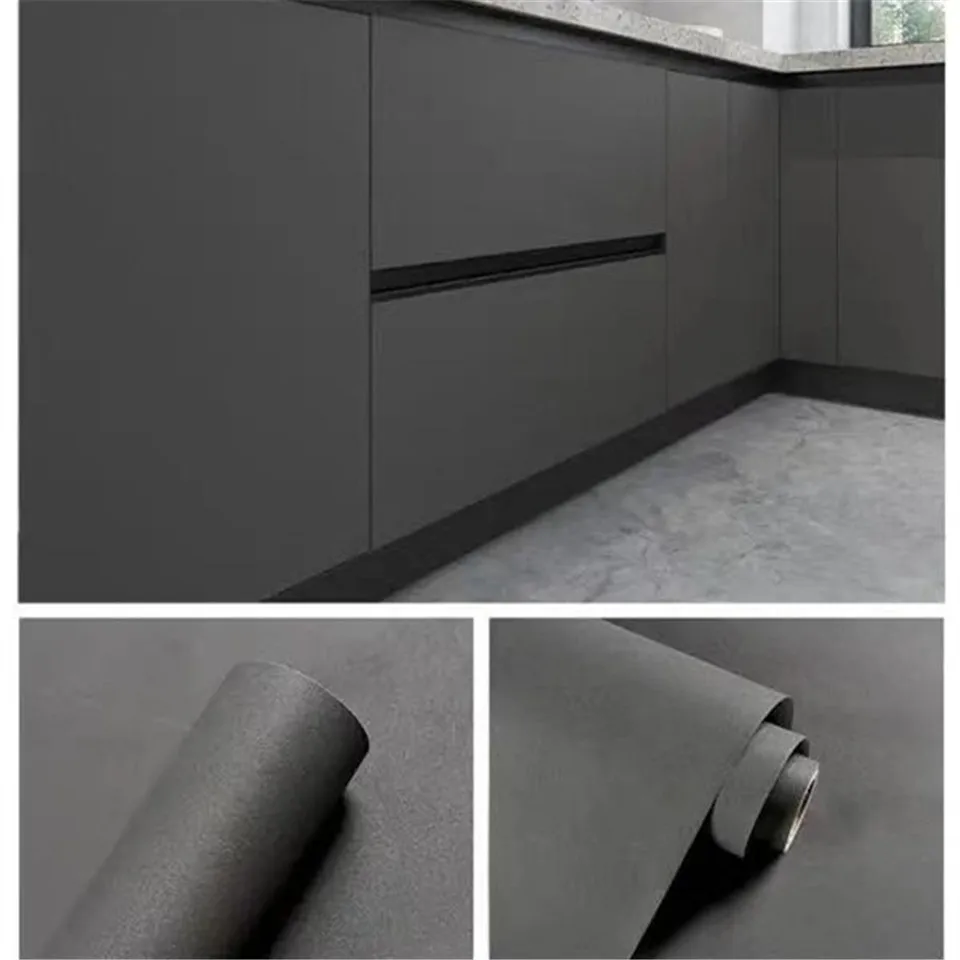 90x500cm Gray Door Sticker Waterproof Self-Adhesive DIY Wallpaper For Furniture Home Wooden Doors Refurbish Decor PVC Wall Decal