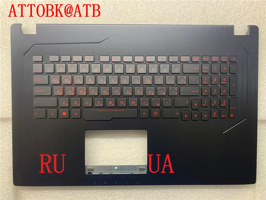 Nowy rosyjski/angielski klawiatura do laptopa Asus GL753 GL753VD GL753VE FX753 FX753VD podświetlany z pokrywą C