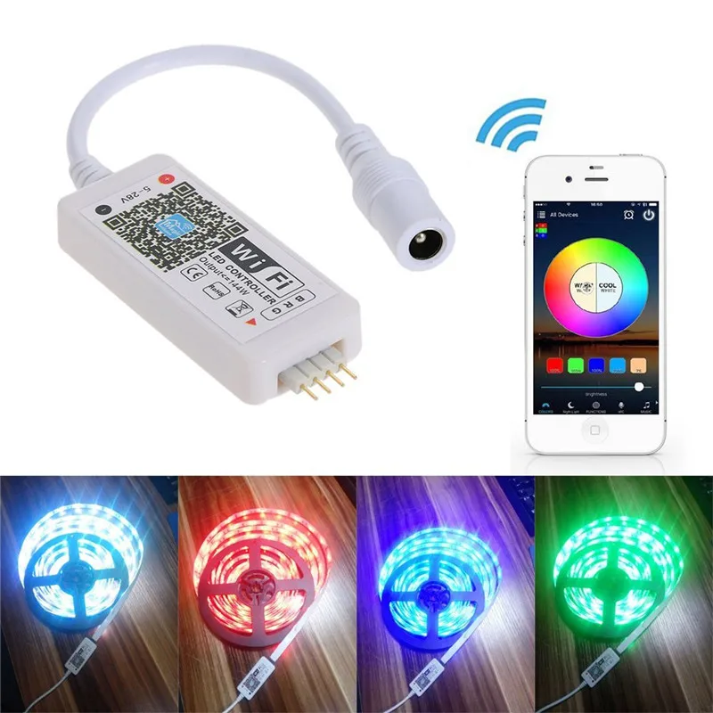 

WIFI Magic Home RGB LED Strip Controller ws2812b 5050 Remote Control For 12V RGBW LED Tape Color Music For Home With Control