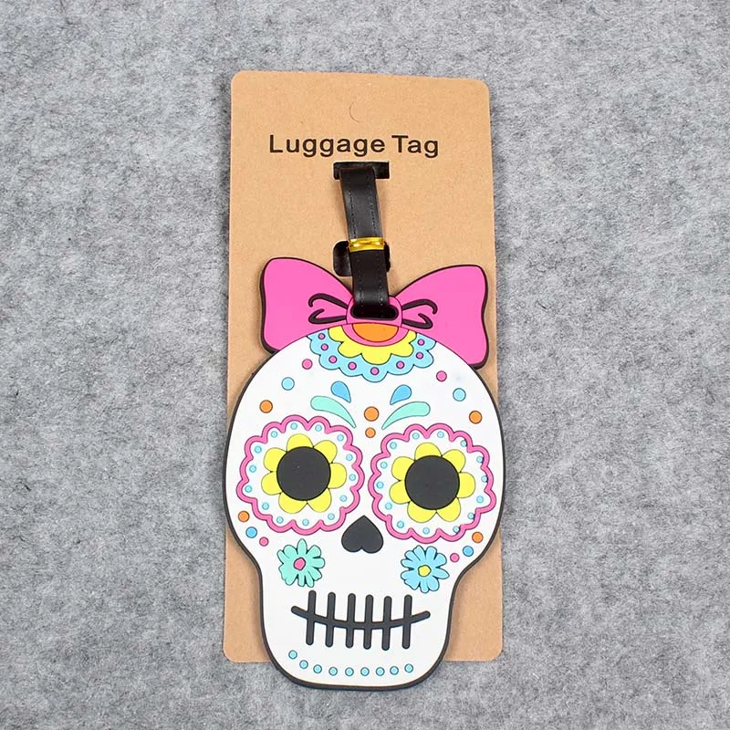 Newest Creative Skull Travel Accessories Luggage Tag Silica Gel Suitcase ID Addres Holder Baggage Boarding Tags Portable Label